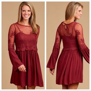 Altar’d State ‘Darian’ Lace Long Sleeve Dress